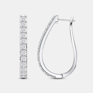 Gilded 2 Carat Lab-Grown Diamond Prong-Set Oval Hoops