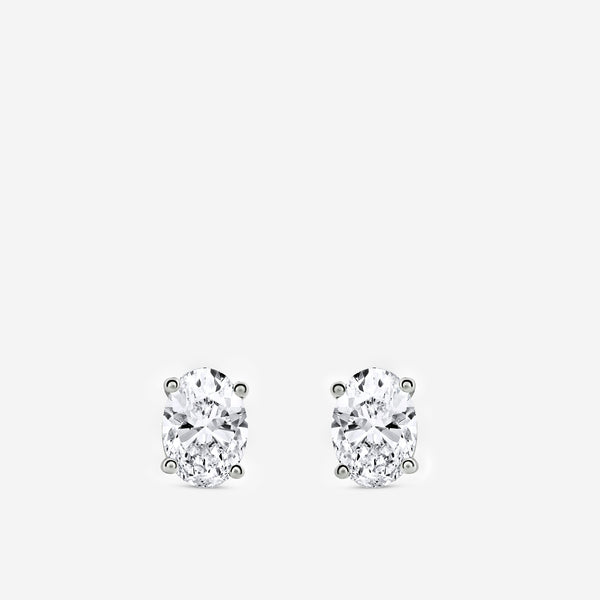1 Carat Lab-Grown Diamond Oval-Shaped Classic Solitaire Studs — GILDED New York