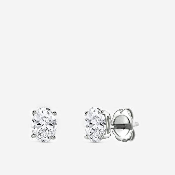 1 Carat Lab-Grown Diamond Oval-Shaped Classic Solitaire Studs — GILDED New York