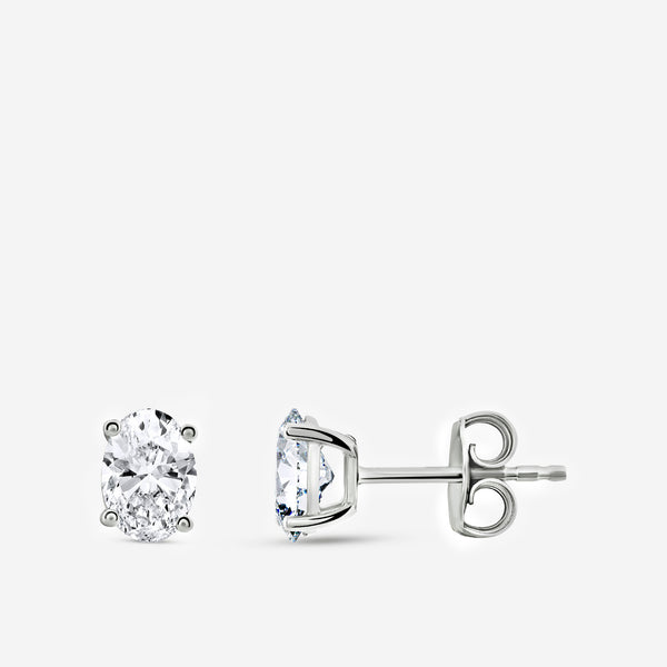 1 Carat Lab-Grown Diamond Oval-Shaped Classic Solitaire Studs — GILDED New York