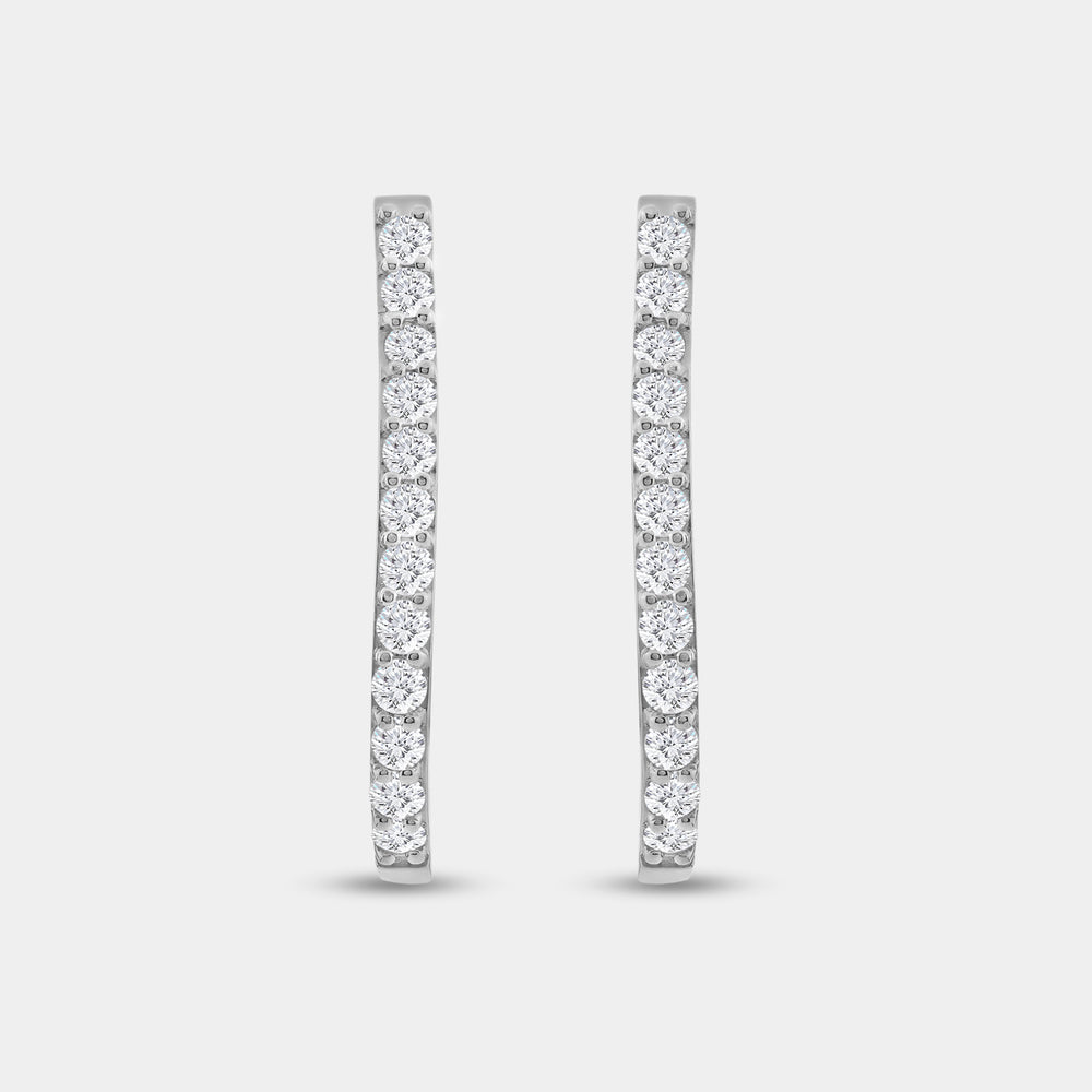 Gilded 1 Carat Lab-Grown Diamond Prong-Set Oval Hoops