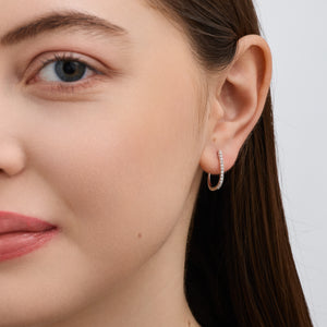 Gilded 1/4 Carat Lab-Grown Diamond Prong-Set Oval Hoops