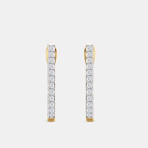 Gilded 1/4 Carat Lab-Grown Diamond Prong-Set Oval Hoops