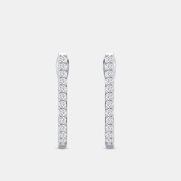 Gilded 1/4 Carat Lab-Grown Diamond Prong-Set Oval Hoops