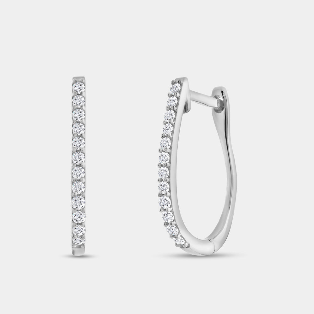 Gilded 1/4 Carat Lab-Grown Diamond Prong-Set Oval Hoops