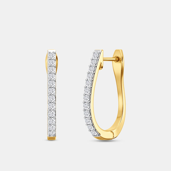Gilded 1/4 Carat Lab-Grown Diamond Prong-Set Oval Hoops