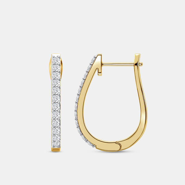 Gilded 1/4 Carat Lab-Grown Diamond Prong-Set Oval Hoops