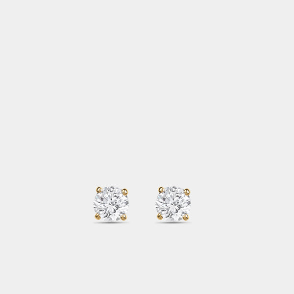 3/4 Carat Lab-Grown Diamond Round-Shaped Classic Solitaire Studs — GILDED New York