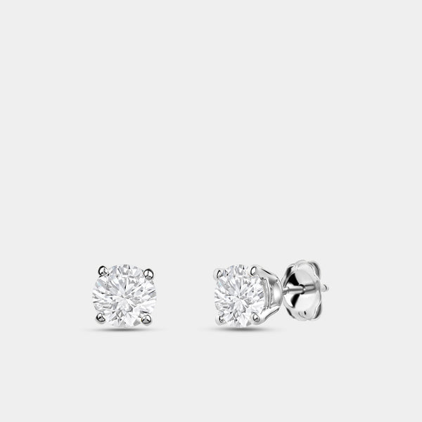 3/4 Carat Lab-Grown Diamond Round-Shaped Classic Solitaire Studs — GILDED New York