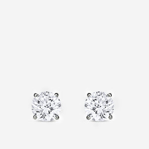 Gilded 2 Carat Lab-Grown Diamond Round-Shaped Classic Solitaire Studs