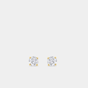 Gilded 1/2 Carat Lab-Grown Diamond Round-Shaped Classic Solitaire Studs
