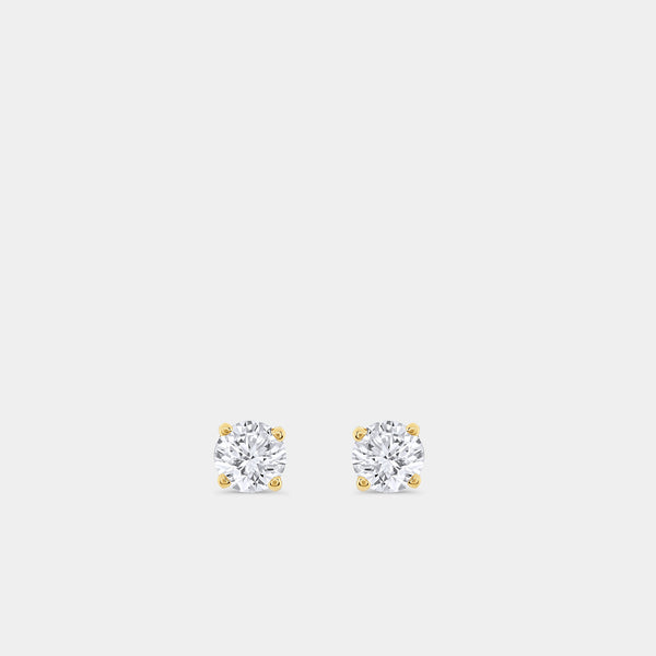 1/2 Carat Lab-Grown Diamond Round-Shaped Classic Solitaire Studs — GILDED New York