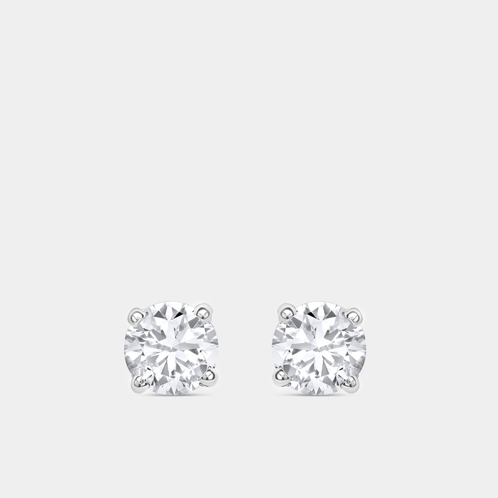 Gilded 1/2 Carat Lab-Grown Diamond Round-Shaped Classic Solitaire Studs