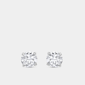 Gilded 1/2 Carat Lab-Grown Diamond Round-Shaped Classic Solitaire Studs
