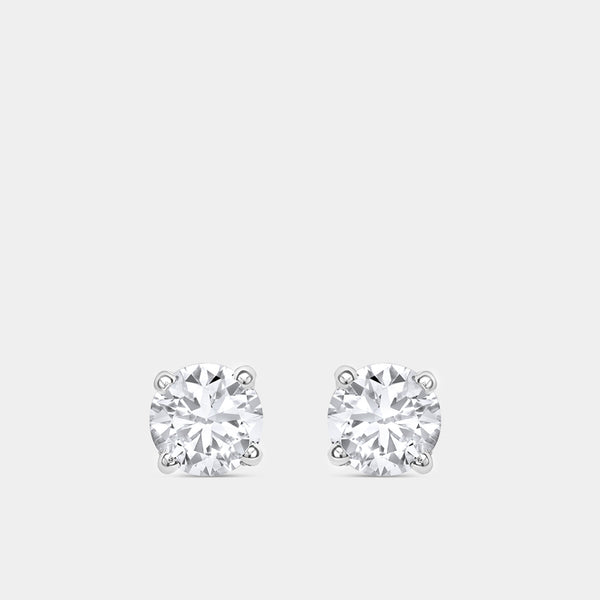 1/2 Carat Lab-Grown Diamond Round-Shaped Classic Solitaire Studs — GILDED New York