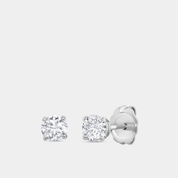 1/2 Carat Lab-Grown Diamond Round-Shaped Classic Solitaire Studs — GILDED New York