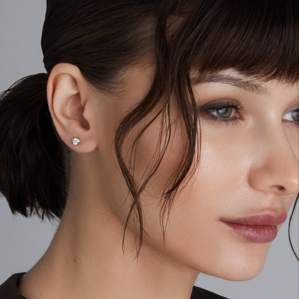 1/2 Carat Lab-Grown Diamond Round-Shaped Classic Solitaire Studs — GILDED New York