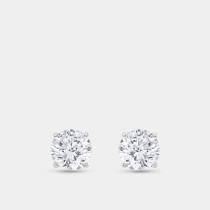 Gilded 1 and 1/4 Carat Lab-Grown Diamond Round-Shaped Classic Solitaire Studs