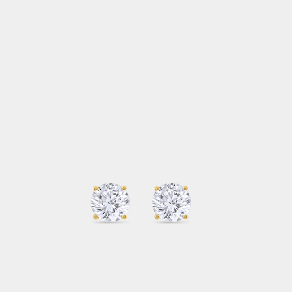 1 and 1/4 Carat Lab-Grown Diamond Round-Shaped Classic Solitaire Studs — GILDED New York