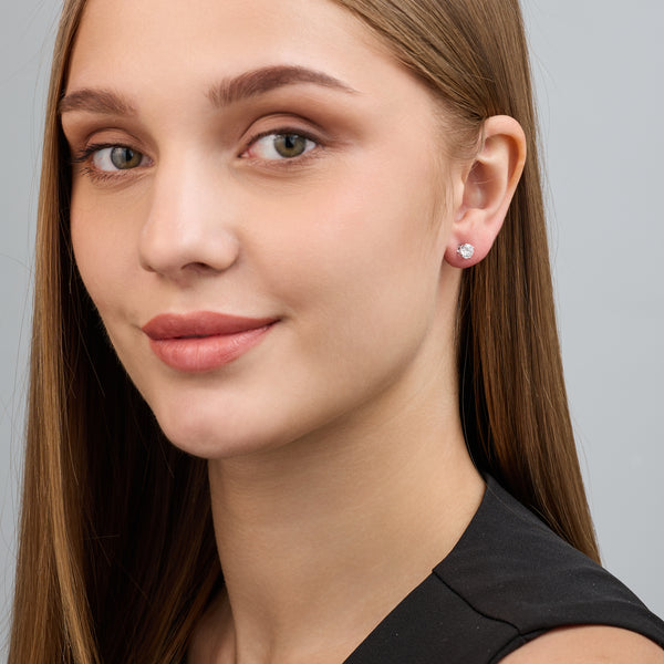 1 and 1/4 Carat Lab-Grown Diamond Round-Shaped Classic Solitaire Studs — GILDED New York