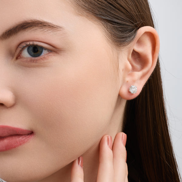 3 Carat Lab-Grown Diamond Round-Shaped Classic Solitaire Studs — GILDED New York