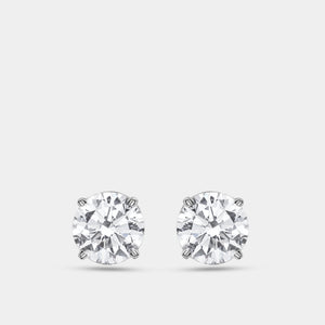 Gilded 4 Carat Lab-Grown Diamond Round-Shaped Special Classic Solitaire Studs