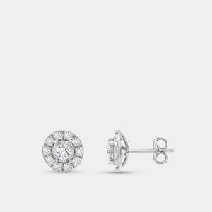 Gilded 1/2 Carat Lab-Grown Diamond Round-Shaped Stud Plus in an Illusion-Plate Setting