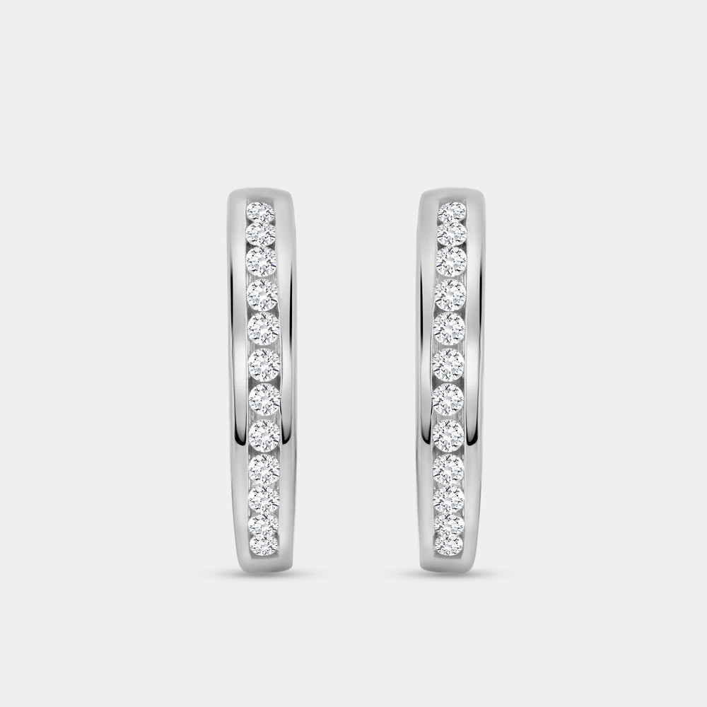Gilded 1/4 Carat Lab-Grown Diamond Round-Shaped Channel-Set Hoops