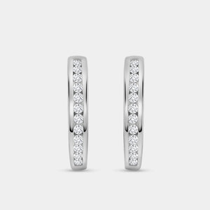 Gilded 1/4 Carat Lab-Grown Diamond Round-Shaped Channel-Set Hoops