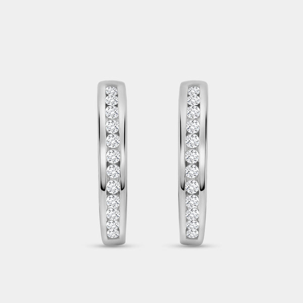 Gilded 1/4 Carat Lab-Grown Diamond Round-Shaped Channel-Set Hoops