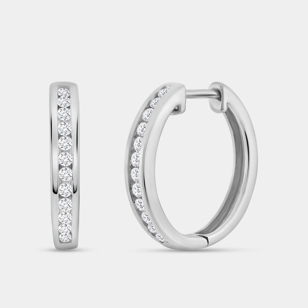 Gilded 1/4 Carat Lab-Grown Diamond Round-Shaped Channel-Set Hoops