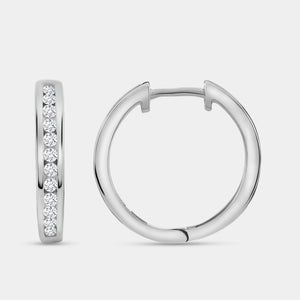Gilded 1/4 Carat Lab-Grown Diamond Round-Shaped Channel-Set Hoops