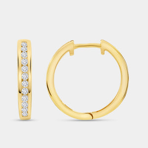 Gilded 1/4 Carat Lab-Grown Diamond Round-Shaped Channel-Set Hoops