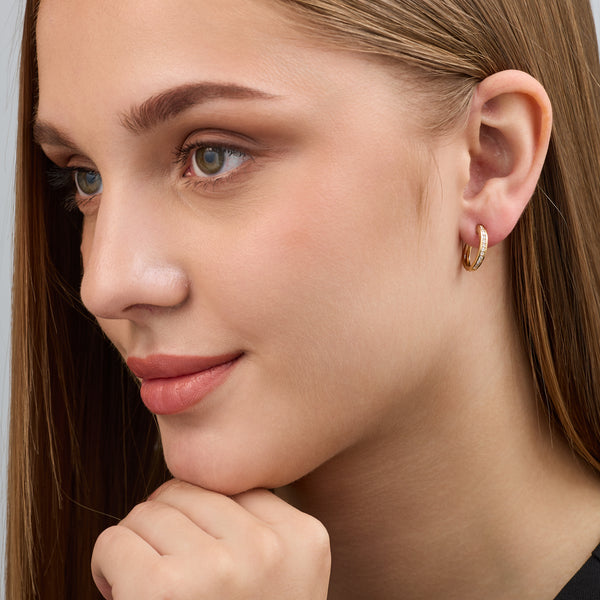Gilded 1/4 Carat Lab-Grown Diamond Round-Shaped Channel-Set Hoops