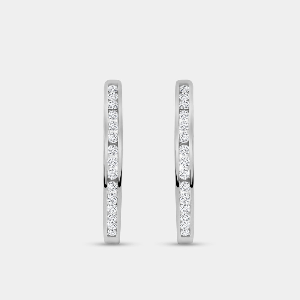 Gilded 1/2 Carat Lab-Grown Diamond Round-Shaped Channel-Set Hoops