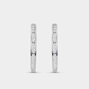Gilded 1/2 Carat Lab-Grown Diamond Round-Shaped Channel-Set Hoops