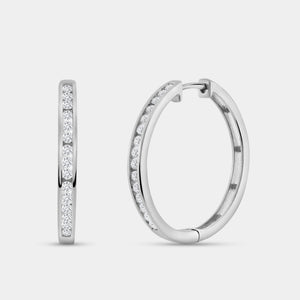 Gilded 1/2 Carat Lab-Grown Diamond Round-Shaped Channel-Set Hoops
