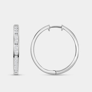 Gilded 1/2 Carat Lab-Grown Diamond Round-Shaped Channel-Set Hoops