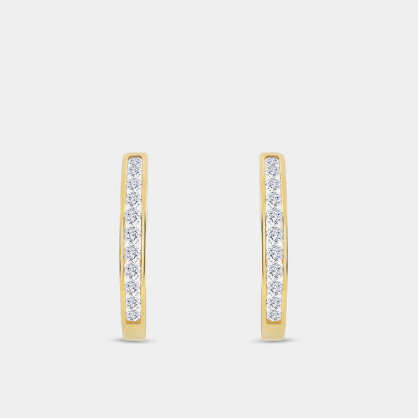 1 Carat Lab-Grown Diamond Round-Shaped Channel-Set Hoops — GILDED New York