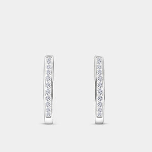 Gilded 1 Carat Lab-Grown Diamond Round-Shaped Channel-Set Hoops