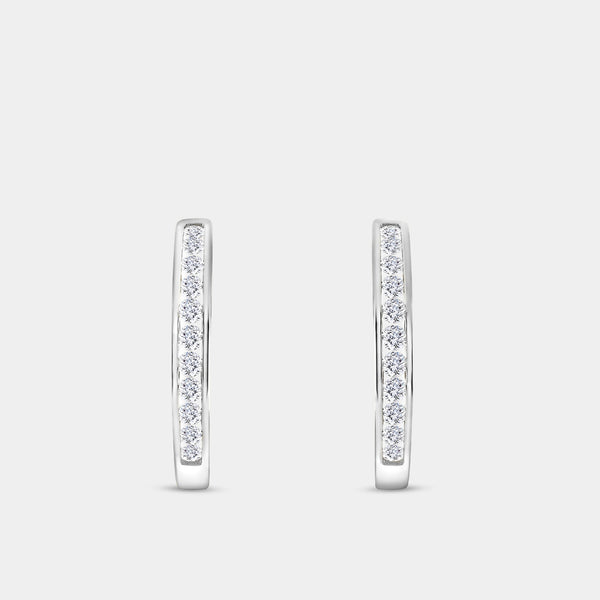 1 Carat Lab-Grown Diamond Round-Shaped Channel-Set Hoops — GILDED New York