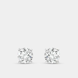 Gilded 1 and 1/2 Carat Lab-Grown Diamond Round-Shaped Stud Plus with a Side Hidden Halo