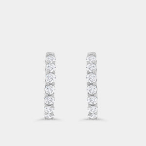 Gilded 1 Carat Lab-Grown Diamond Round-Shaped Prong-Set Huggie Hoops