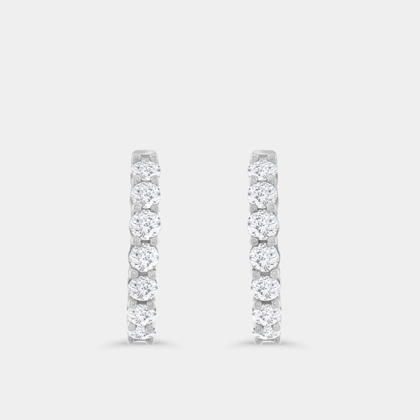 1 Carat Lab-Grown Diamond Round-Shaped Prong-Set Huggie Hoops — GILDED New York
