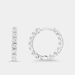 Gilded 1 Carat Lab-Grown Diamond Round-Shaped Prong-Set Huggie Hoops