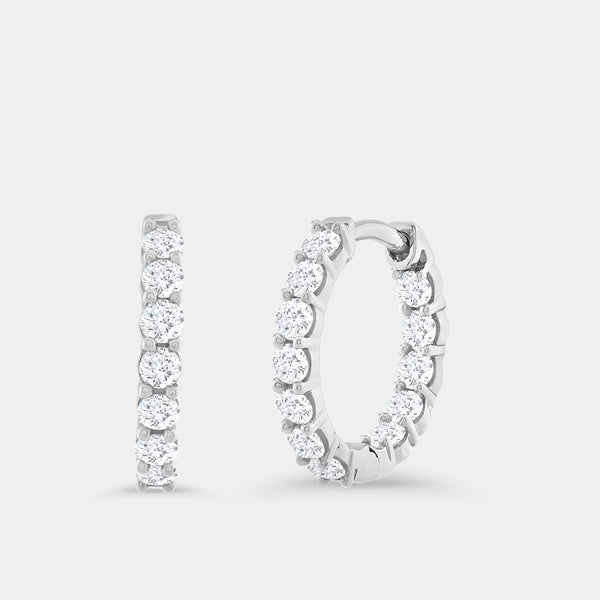 1 Carat Lab-Grown Diamond Round-Shaped Prong-Set Huggie Hoops — GILDED New York