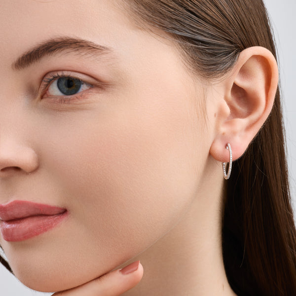 Gilded 1/4 Carat Lab-Grown Diamond Prong-Set Delicate Oval Hoops