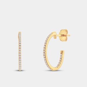 Gilded 1/4 Carat Lab-Grown Diamond Prong-Set Delicate Oval Hoops