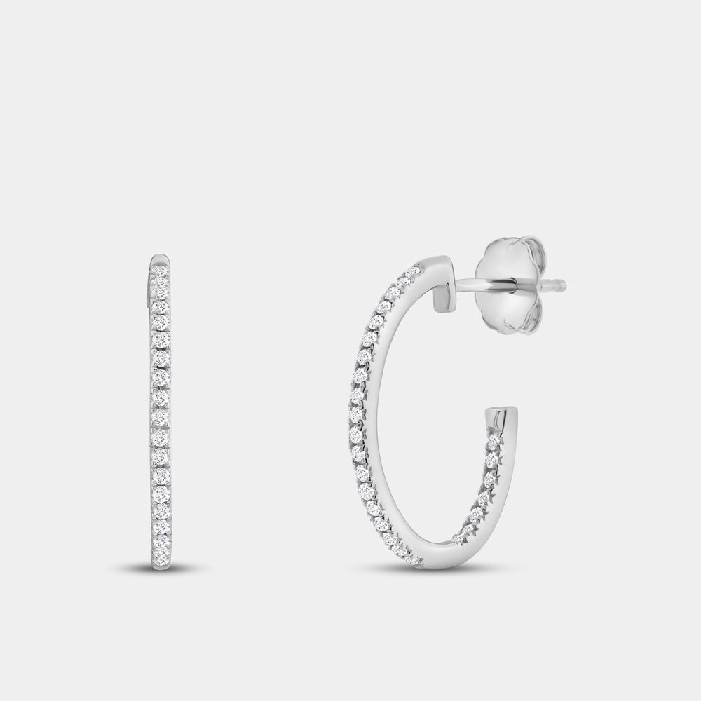 Gilded 1/4 Carat Lab-Grown Diamond Prong-Set Delicate Oval Hoops