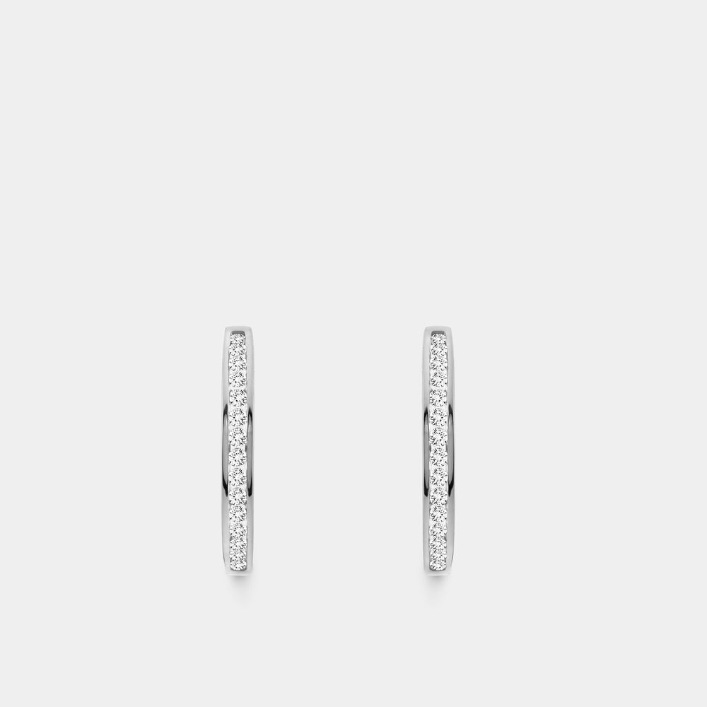 Gilded 3/8 Carat Lab-Grown Diamond Round-Shaped Channel-Set Hoops